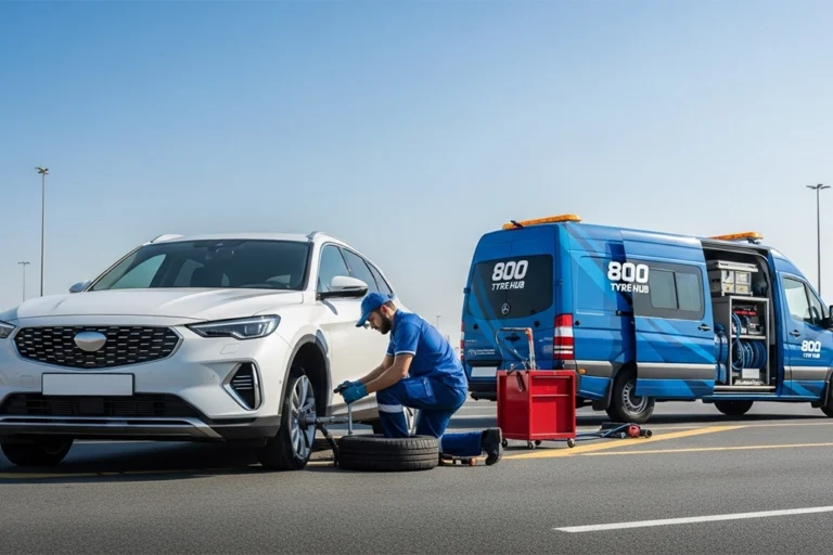 Tyre replacement service provided by technicians across multiple locations in the UAE