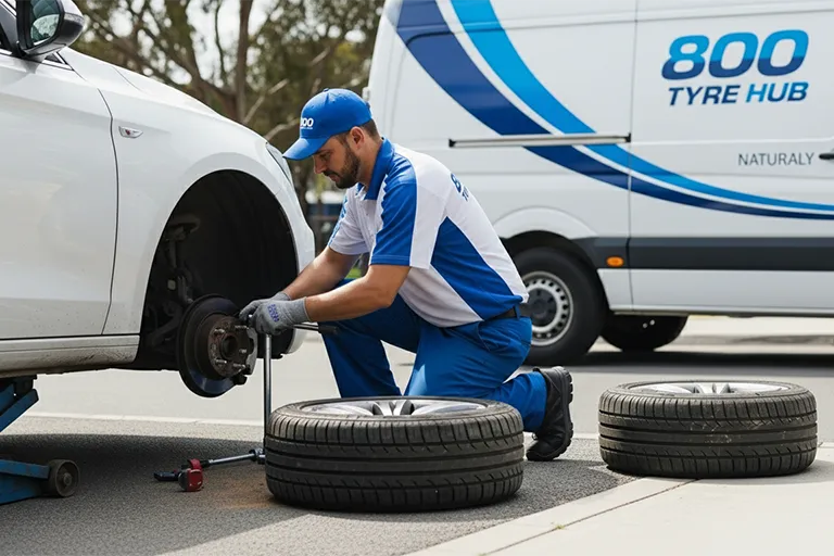 A customer considering why to choose reliable tyre repair services in the UAE for immediate assistance